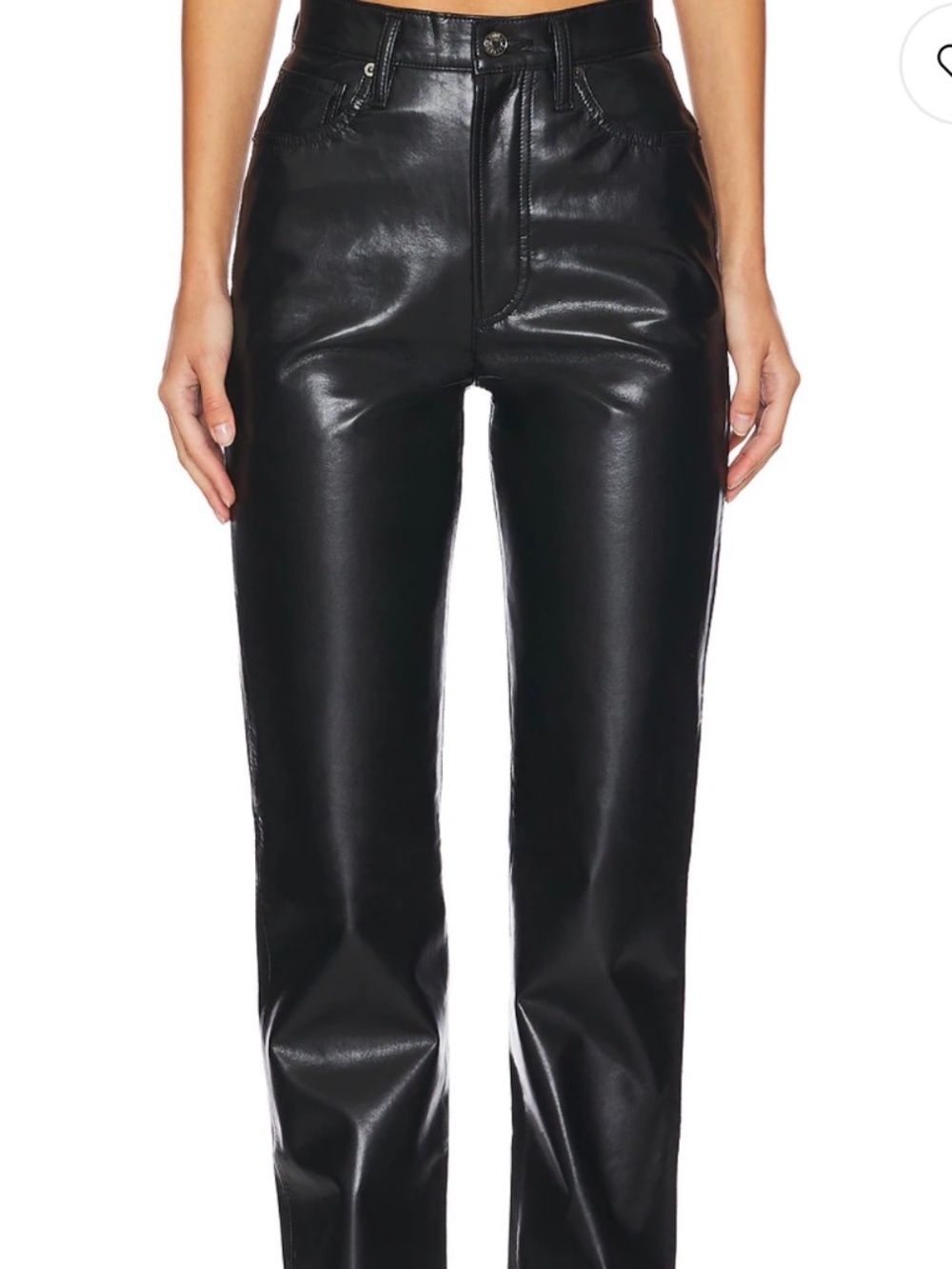 Agolde 90s pinch recycled leather black pant